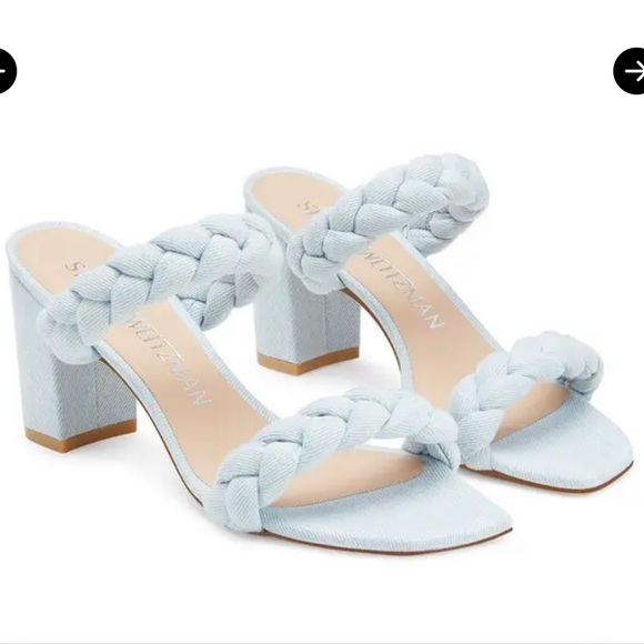 Stuart Weitzman Shoes - Stuart Weitzman Blue Braida Aleena 75 Block Sandal
